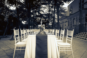 Table set for an event party or wedding reception