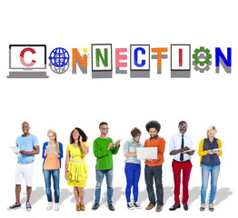 Fototapeta premium Connection Technology Internet Word Design Concept