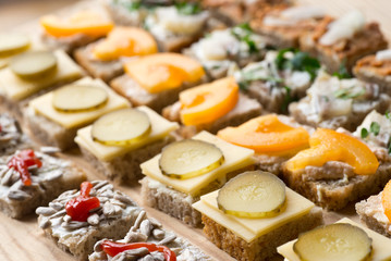 canapes variety of finger food