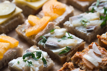 canapes variety of finger food