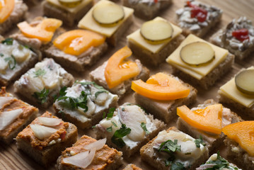 canapes variety of finger food