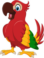 Naklejka premium cute parrot cartoon posing