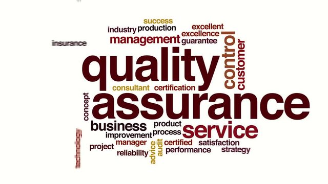 Quality assurance animated word cloud.