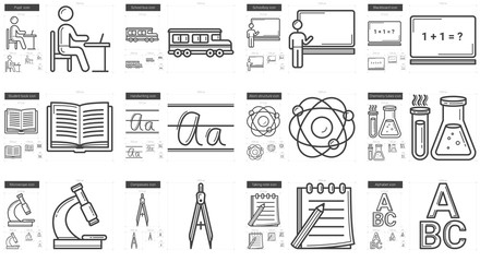 Education line icon set.