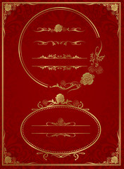 Obraz premium decorative gold frame set Vector 