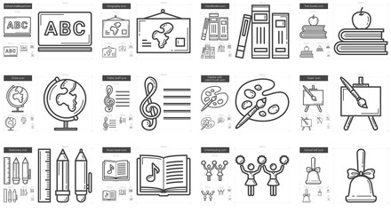 Education line icon set.