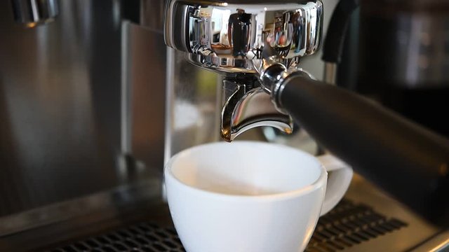 espresso coffee shot from coffee machine