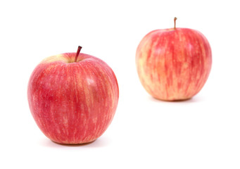 Two red apple isolated on white background.Apple isolated.Red ap