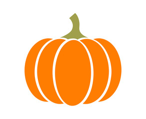 Pumpkin - squash for Halloween or Thanksgiving flat color icon for apps and websites