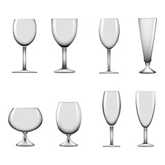 Realistic wineglass vector illustration