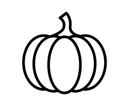 Pumpkin - squash for Halloween or Thanksgiving line art icon for apps and websites