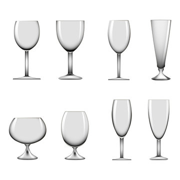 Realistic wineglass vector illustration