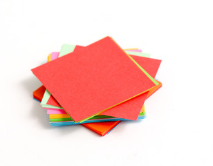 Note papers on white background