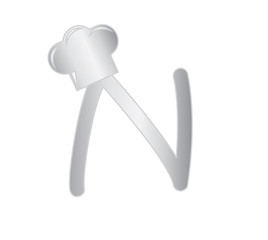 Cook Themed Alphabet Design Concept: N