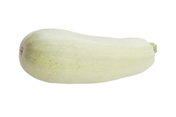 long one zucchini on a white background