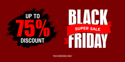 Black Friday sale best design template. Black Friday banner, poster, badge, sticker, web advertising vector illustration.