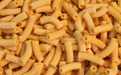 yellow homemade macaroni made with fresh eggs