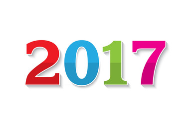 2017 new year text design on white background