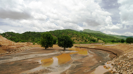 Landscape of red stream Weito river, Ethiopia