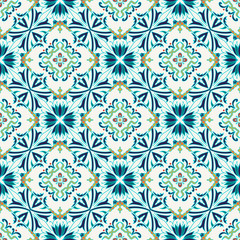 Vector seamless texture. Beautiful colored pattern for design and fashion with decorative elements