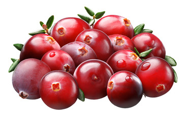 Superpositioned pile of cranberries, paths