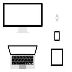 set of vector electronic gadget