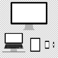 set of vector electronic gadget