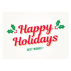 Fototapeta na wymiar Happy holidays card with mistletoes. Editable vector design.