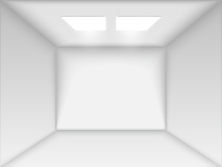 Vector empty white room.