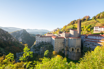 historical arantzazu sanctuary at gipuzkoa, spain