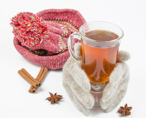 gloves with tea