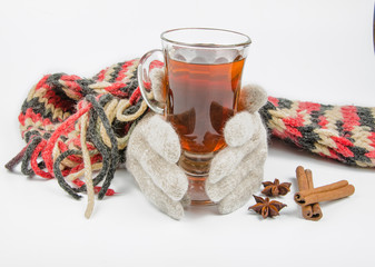 gloves with tea