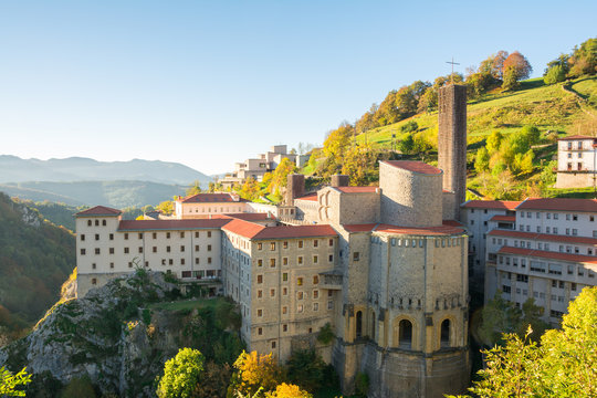 historical arantzazu sanctuary at gipuzkoa, spain