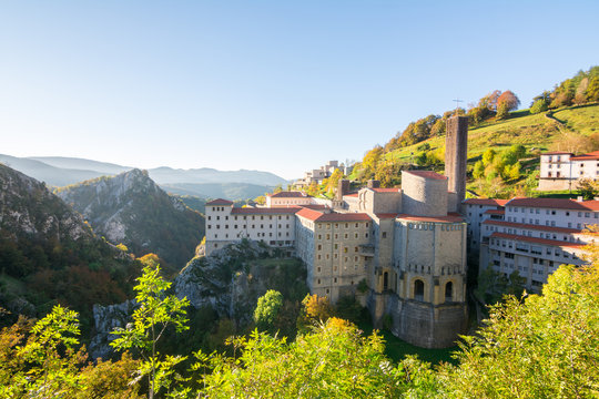 historical arantzazu sanctuary at gipuzkoa, spain