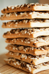 Cracker biscuits with sunflower seeds