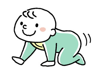 Fototapeta premium 赤ちゃん：ハイハイする 