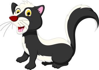 funny skunk cartoon posing