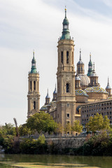 Our Lady of the Pillar Basilica on Ebro River Zaragoza, Spain