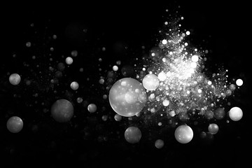 Abstract glowing monochrome bubbles on black background. Fantasy fractal texture for posters or t-shirts. Digital art. 3D rendering.