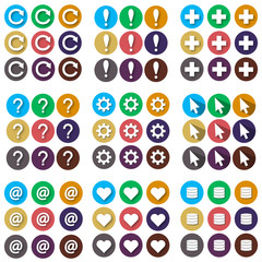 Flat style buttons collection. Colored round shape