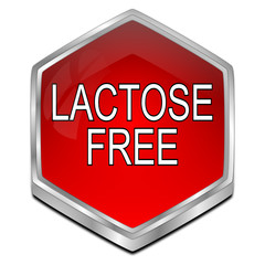 Lactose free Button - 3D illustration