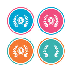Laurel wreath award icons. Prize for winner.