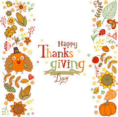 Naklejka premium Thanksgiving greeting card