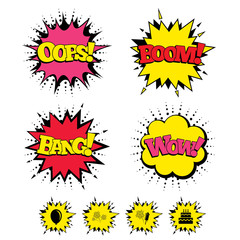 Birthday party icons. Cake and gift box symbol.