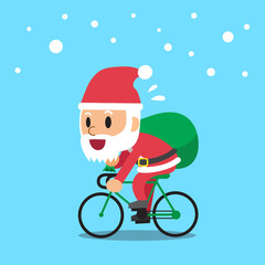 Santa claus riding bike