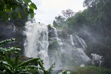 a strong waterfall in the northern part of Thailand