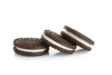 Tasty cookies, isolated on white