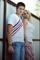 Naklejka premium Young man and woman