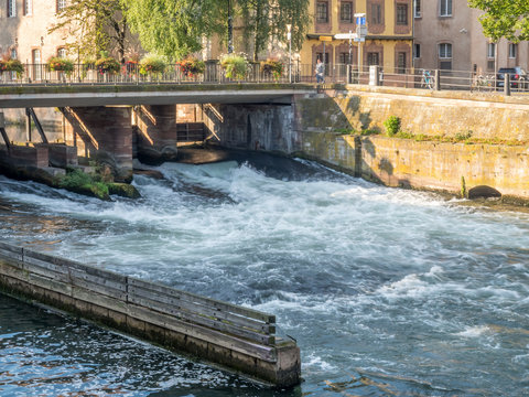 Dam over river Ill in Strasbourg