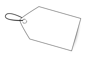Outline Blank Tag isolated on white
